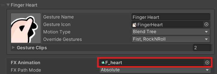 FX Animation gesture slots